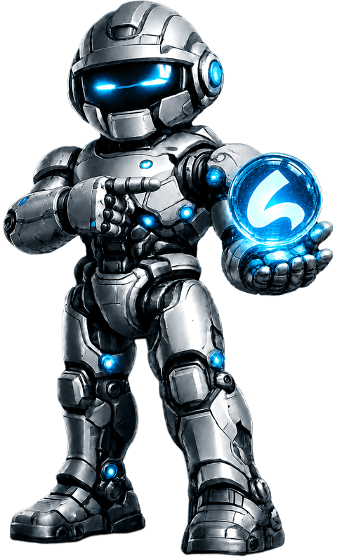 Futuristic robot artwork